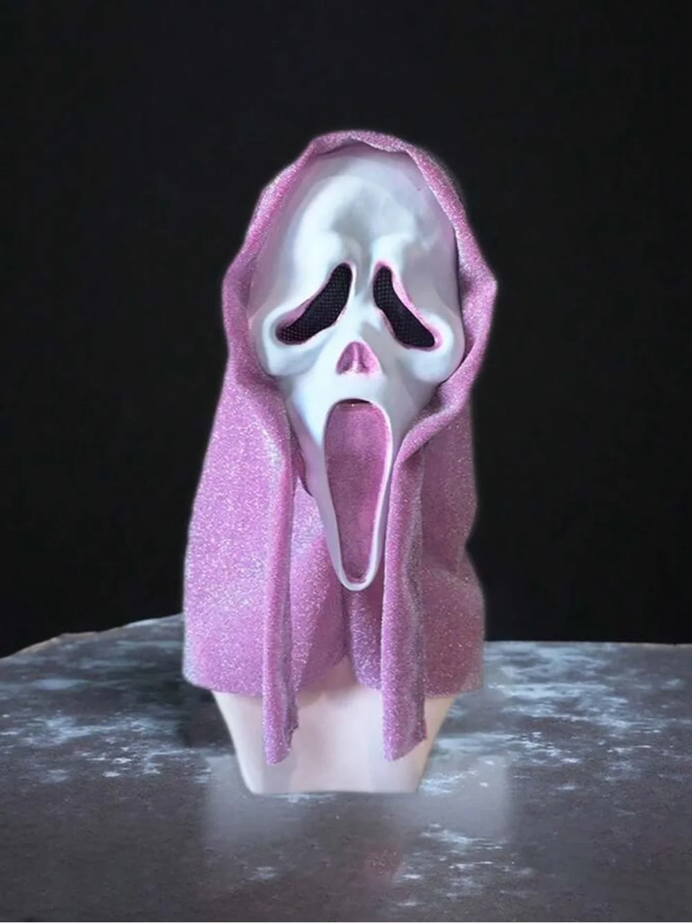 Pink Glitter Ghost Mask, Stage Performance Killer Role-Playing Mask, Halloween,